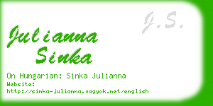 julianna sinka business card